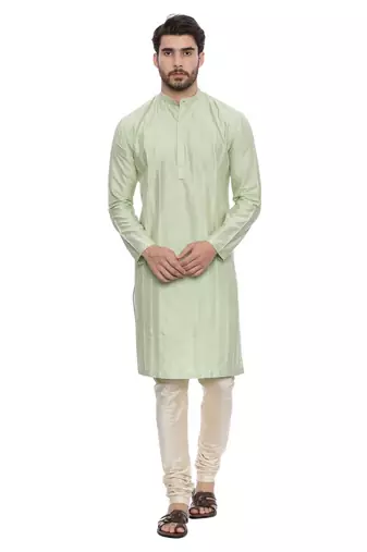 Mayank Modi Green Silk Blend Kurta Set