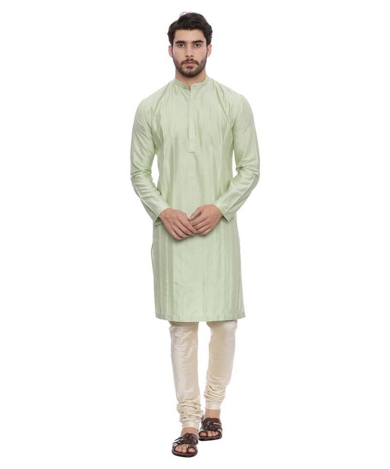 Mayank Modi Green Silk Blend Kurta Set