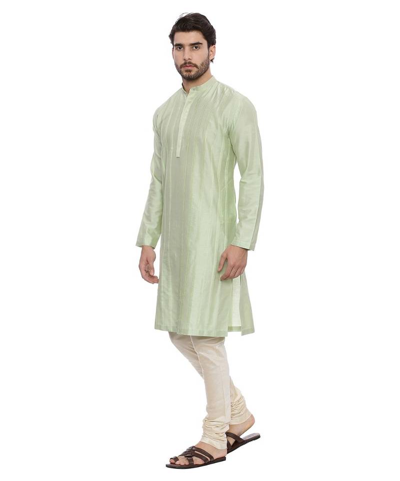 Mayank Modi Green Silk Blend Kurta Set
