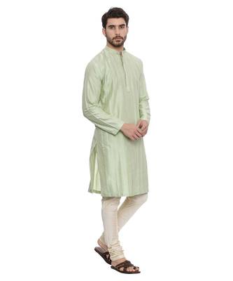 Mayank Modi Green Silk Blend Kurta Set 4