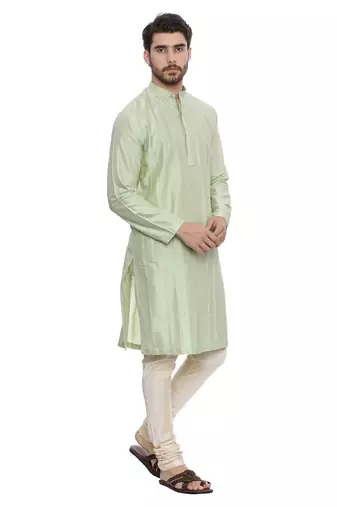 Mayank Modi Green Silk Blend Kurta Set