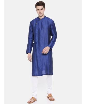Mayank Modi Linen/Silk Blue Kurta Set 1
