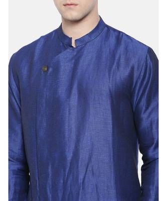Mayank Modi Linen/Silk Blue Kurta Set 2