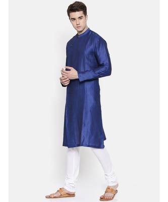 Mayank Modi Linen/Silk Blue Kurta Set 3