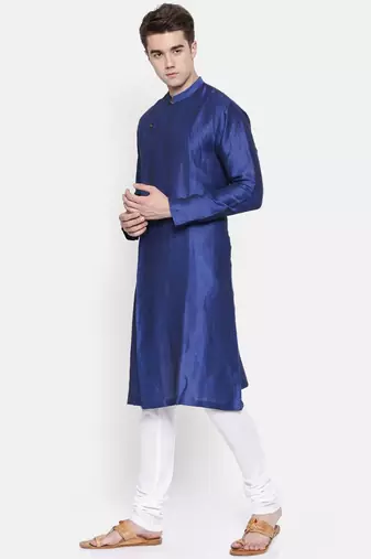 Mayank Modi Linen/Silk Blue Kurta Set