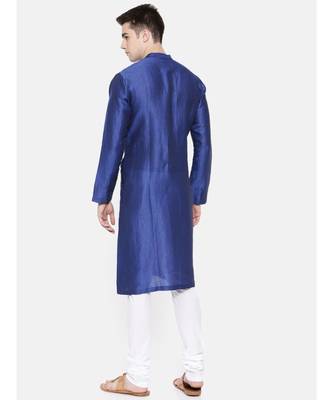 Mayank Modi Linen/Silk Blue Kurta Set 4