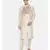 Mayank Modi Beige Chanderi Prinetd Kurta Set