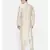 Mayank Modi Beige Chanderi Prinetd Kurta Set