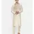 Mayank Modi Beige Chanderi Prinetd Kurta Set