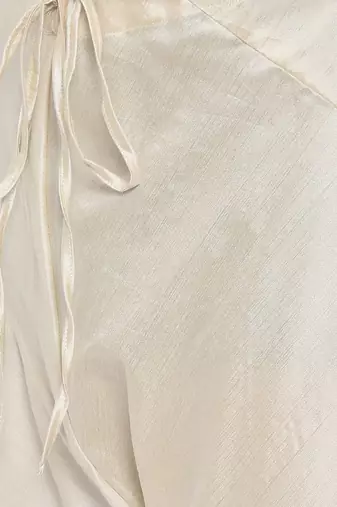 Mayank Modi Beige Chanderi Prinetd Kurta Set