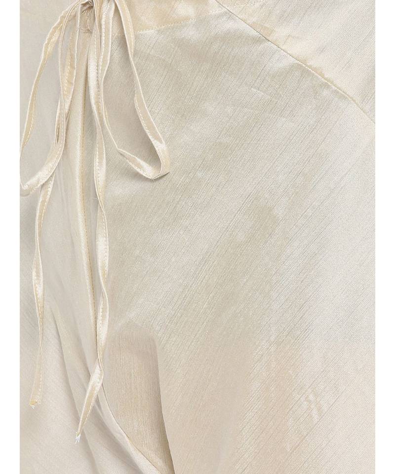 Mayank Modi Beige Chanderi Prinetd Kurta Set