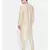 Mayank Modi Beige Chanderi Prinetd Kurta Set