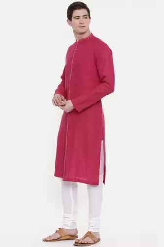 Mayank Modi Pink Linen Kurta Set