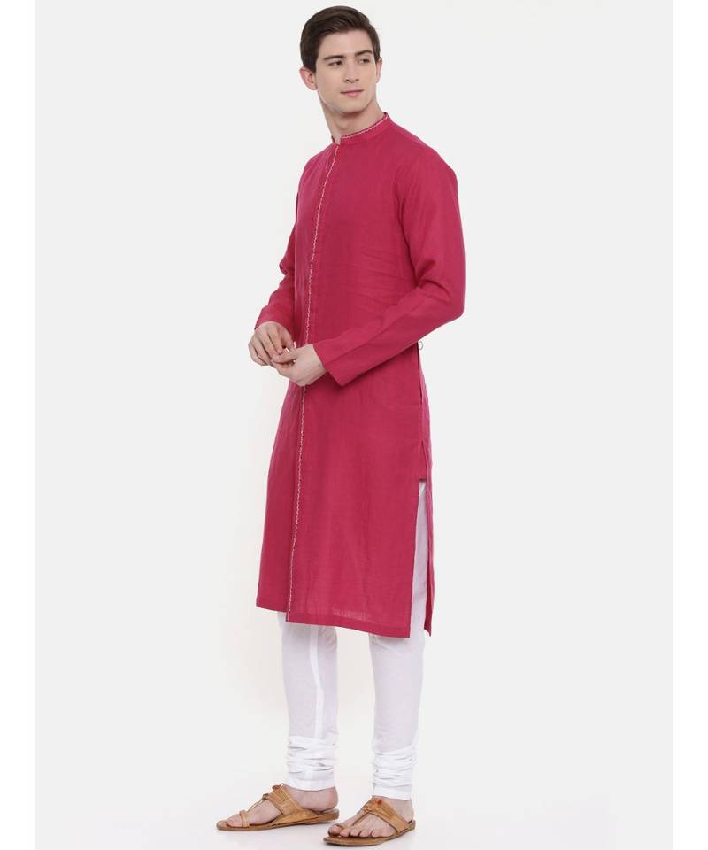 Mayank Modi Pink Linen Kurta Set