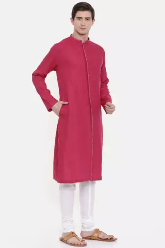 Mayank Modi Pink Linen Kurta Set