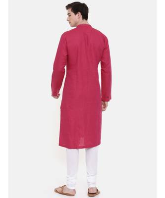Mayank Modi Pink Linen Kurta Set 5