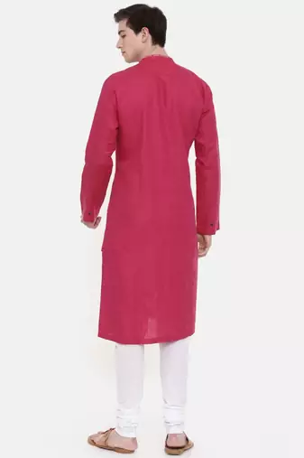 Mayank Modi Pink Linen Kurta Set