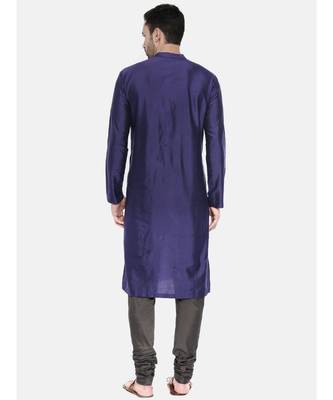 Mayank Modi Blue Grey Cotton Silk Kurta Set 4