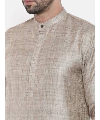 Mayank Modi Beige Silk Matka Jute Kurta Set 2