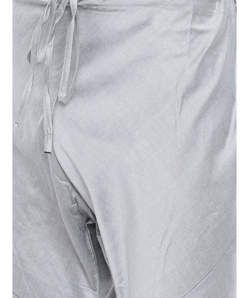 Mayank Modi Classic Silver Grey Pintucked Kurta Set