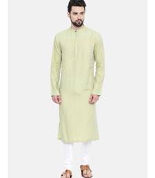 Mayank Modi Green Shaded Linen Kurta Set