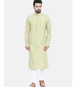 Mayank Modi Green Shaded Linen Kurta Set