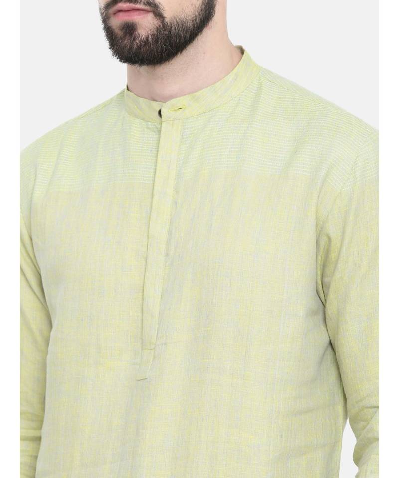 Mayank Modi Green Shaded Linen Kurta Set