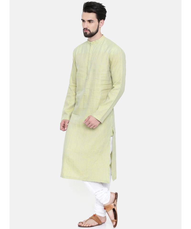 Mayank Modi Green Shaded Linen Kurta Set