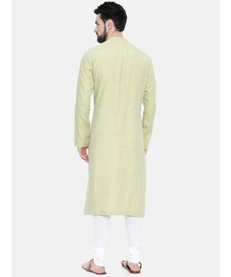 Mayank Modi Green Shaded Linen Kurta Set 4