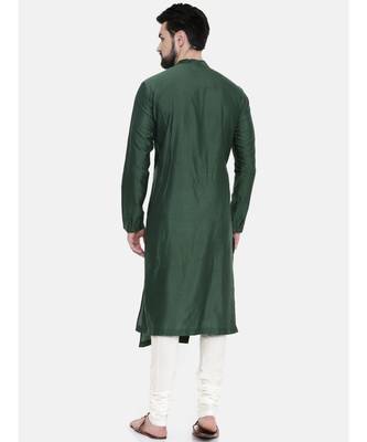 Mayank Modi Bottle Green Hand Embroidered Kurta Set 4