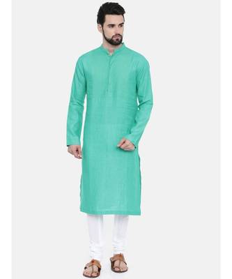 Mayank Modi Agua Green Linen Kurta Set 1