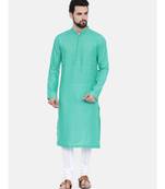 Mayank Modi Agua Green Linen Kurta Set