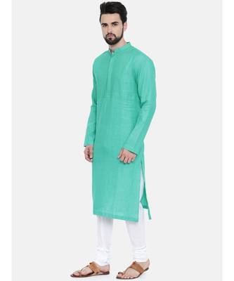 Mayank Modi Agua Green Linen Kurta Set 3