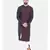 Mayank Modi Deep Purple Linen Stitch Detail Kurta Set