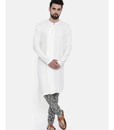 Mayank Modi Cream Silk Jaquard With Printed Chudidar Set