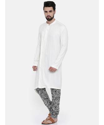 Mayank Modi Cream Silk Jaquard With Printed Chudidar Set 3