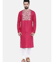 Mayank Modi Pink Printed Yoke Kurta Set