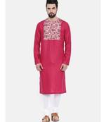 Mayank Modi Pink Printed Yoke Kurta Set
