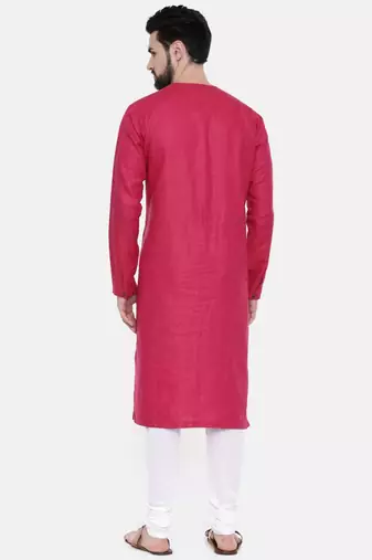 Mayank Modi Pink Printed Yoke Kurta Set