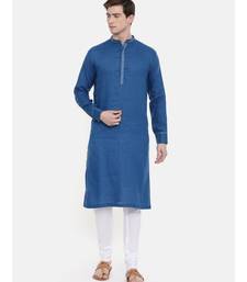 Mayank Modi Blue Linen Kurta Set