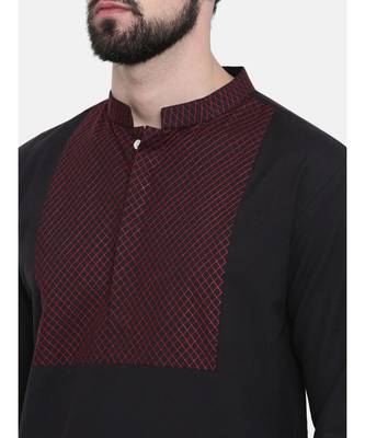 Mayank Modi Black Cotton Kurta Set 2