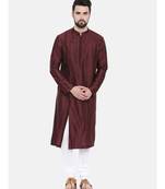 Mayank Modi Chocolate Brown Pintucked Kurta Set