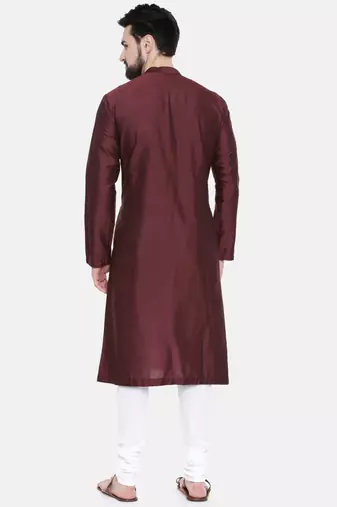 Mayank Modi Chocolate Brown Pintucked Kurta Set