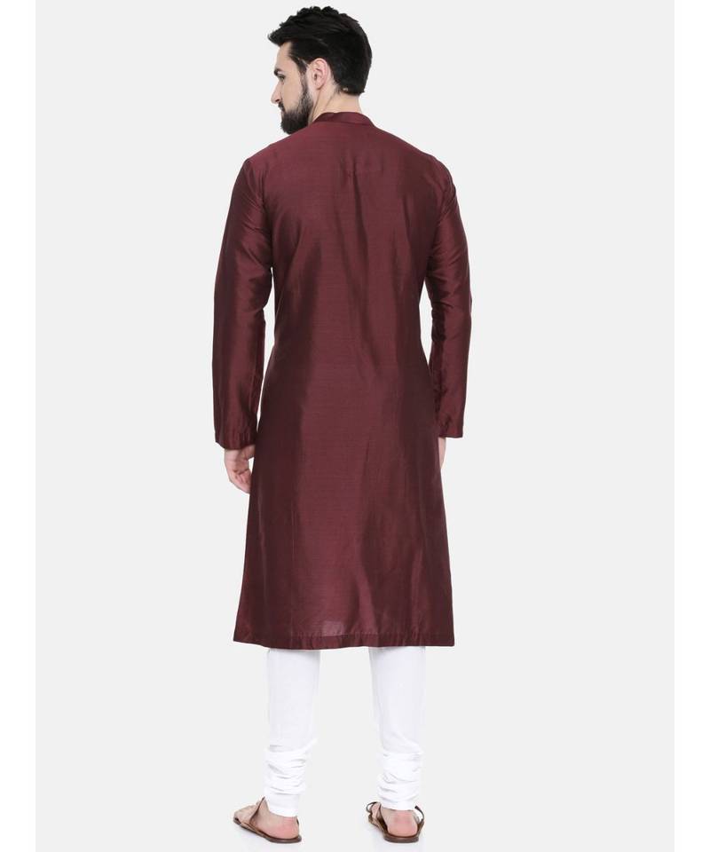 Mayank Modi Chocolate Brown Pintucked Kurta Set