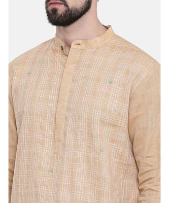 Mayank Modi Rust Beige Linen Embroidered Kurta Set 2