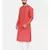 Mayank Modi Rust Orange Embroidered Linen Kurta Set