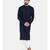Mayank Modi Navy Blue Linen  Satin Embroidered Kurta Set