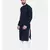 Mayank Modi Navy Blue Linen  Satin Embroidered Kurta Set