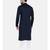 Mayank Modi Navy Blue Linen  Satin Embroidered Kurta Set