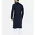 Mayank Modi Navy Blue Linen  Satin Embroidered Kurta Set